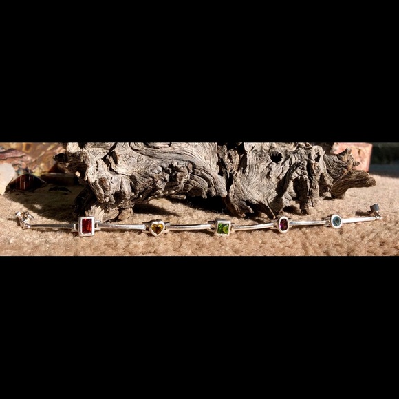 925 Bracelet 5 different,shaped,faceted,stones❣️ - Picture 3 of 6